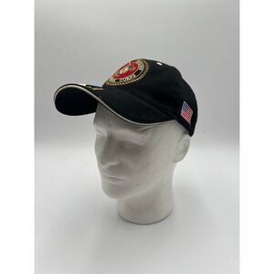 Santo Cap USMC United States Marine Corps Black Ball Cap‎ Hat USA Embroidered